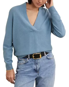 Кашемировый свитер с V-образным вырезом Reiss, синий