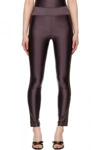 Леггинсы с логотипом коричневого цвета Versace Jeans Couture