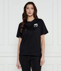 Футболка женская Karl Lagerfeld из органического хлопка с логотипом бренда, черный