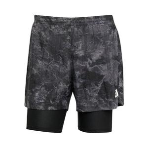 Шорты Adidas Own The Run Spray Dye 2-In-1 Short 'Grey Four/Black'
