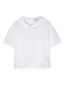 Рубашка поло с вышитым логотипом Ermanno Scervino Junior, белый