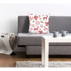 Декоративная подушка queence Love с животными и сердцами Queence, Rotbuchefarben + bedruckt