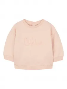 Толстовка с вышитым логотипом Chloé Kids, розовый