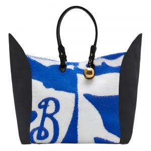 Сумка-шоппер из телячьей замши обратной выделки большого размера женская рыцарский синий Burberry