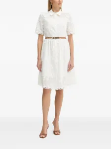 Платье мини с цветочной вышивкой Fracomina, белый