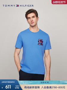 Футболка Tommy Hilfiger двусторонняя с логотипом, небесно-голубой