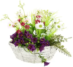 И.ГЕ.А. Искусственный цветок "Композиция из ромашек и петуний" I.GE.A. 36х30х25 см, цвет violett