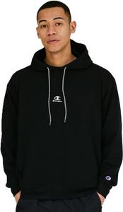 Мужская толстовка Champion C3-C114 с длинным рукавом, круглым вырезом, 100% хлопок, ветрозащитная, черный