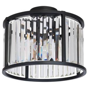 Хрустальный потолочный светильник круглый Ø 40 см. Высота: 32 см для 3 декоративных потолочных светильников E27. Освещение гостиной, кухни, коридора. Licht-Erlebnisse, черный