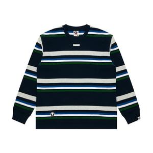 Футболка *A Bathing APE с длинными рукавами в горизонтальную полоску Aape, синий