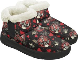 Женские зимние сапоги легкие, удобные, с противоскользящей подошвой, для дома и улицы, с меховой подкладкой GETELINSENG, Skull Love Heart