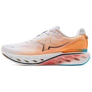 XTEP Кроссовки для бега Spin 12 с амортизацией и противоскользящим покрытием, низкие, повседневные, мужские, белые, оранжевые