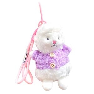 Симпатичная соломенная шляпа с подвеской в виде плюшевой куклы ягненка, высота 13 см Jinnew, фиолетовый