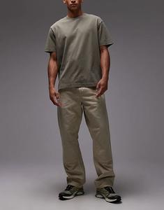 Джинсы Carhartt WIP прямого кроя с двойным коленом, коричневого цвета с меловой потертостью