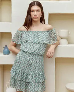 Женское короткое платье-сак без рукавов Green Coast, светло-зеленый