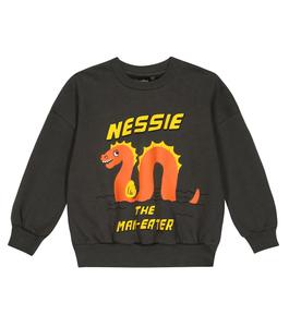 Свитер из хлопкового джерси с принтом Mini Rodini, черный