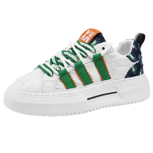 Boogie Bear Амортизирующие противоскользящие износостойкие сбалансированные легкие низкие кеды мужские бело-зеленые, цвет White Green