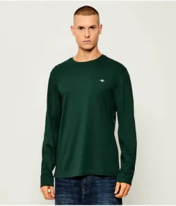 Футболка с длинным рукавом SHIELD regular fit Gant, бутылочно-зеленый