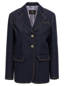Джинсовый пиджак на одной пуговице ETRO, синий