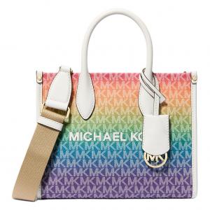 Сумка-шоппер Mirella из холщовой ткани с покрытием, сумка через плечо, сумка-кроссбоди, маленькая женская сумка радужного цвета Michael Kors, basic set (bag)