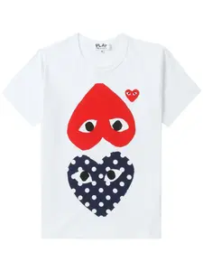 Футболка с сердцами Comme Des Garçons Play, белый