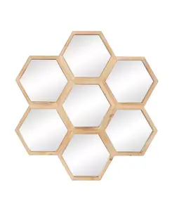 Зеркало настенное деревянное в стиле фермерского дома, 21 x 21 дюйм Rosemary Lane, brown