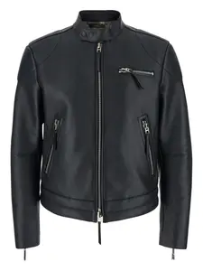 Кожаная куртка на молнии TOM FORD, черный