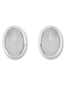 ONE ELEMENT Серьги-гвоздики с имитацией лунного камня, изготовленные из серебра 925 пробы