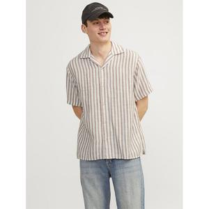 Рубашка с коротким рукавом Jack & Jones Noto Stripe Resort, бежевый