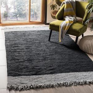 Ковер SAFAVIEH, 244 x 305 см, - коллекция Vintage Leather - большой - светло-серый и черный, ручной работы бохо с бахромой из кожи, идеально для гостиной, спальни, столовой (VTL310E)