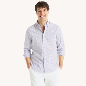 Мужская рубашка Nautica Slim Fit Wrinkle-Laid Shirt, цвет bright white