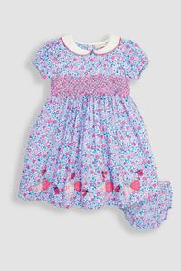 Платье с вышивкой и рюшами Jojo Maman Bébé, розовый