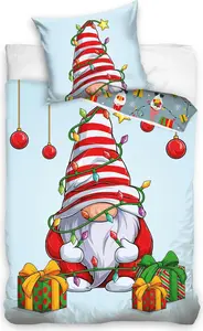 Рождественский комплект постельного белья, подарки гоблинов, синий, 160x200, 100% хлопок PHU CARBOTEX