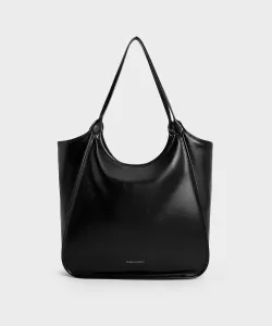Сумка-тоут Sianna с эффектом мятой ткани Charles & Keith, цвет Black