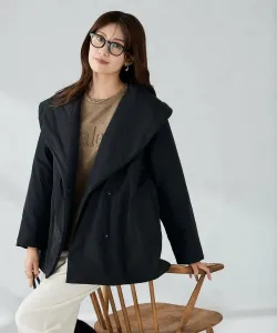 Пальто с воротником-шалью и подкладкой Avv, цвет Black