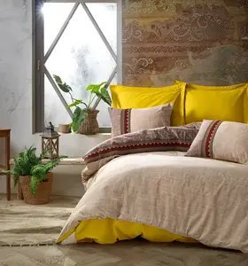 Комплект постельного белья Folk Art 200x220 см, хлопок, перкаль, коричневый Morhane