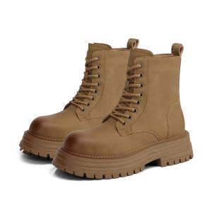 Короткие женские ботинки Martin, цвет абрикос FOXER, Apricot (Fleece-Lined)