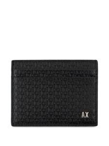 Armani Exchange картхолдер с тисненой монограммой, черный