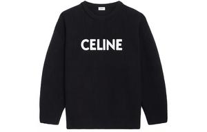 Свободный свитер из рубленой шерсти CELINE, черный