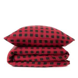 Постельное белье из фланели в красную и черную клетку HOMLA AMERI 160x200 + 2*70x80 см Homla