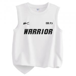 Детский топ и майка с круглым вырезом WARRIOR, белый/h черный logo