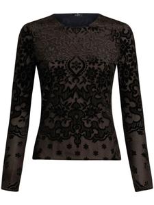 ETRO топ из тюля и жаккардового бархата, черный