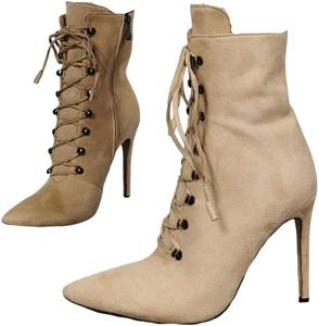 Женские ботильоны на высоком каблуке Frankie Hsu Stiletto, хаки, шнуровка, тонкие ботинки, сексуальные, модные, дизайнерские, стильные, нарядные, больших размеров, обувь US4-14 для женщин