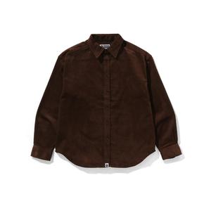Bape One Point вельветовая длинная рубашка A BATHING APE, Coffee Bwx