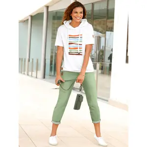 Толстовка в стиле casual Casual Looks, цвет Ecru-Eucalyptus-Bedruckt