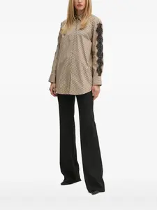 Полосатая рубашка с кружевной отделкой Bruuns Bazaar, нейтральный