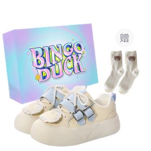 BINGO DUCK Женские скейтерские кеды Low top с желто-синим дизайном + эксклюзивная коробка для обуви + носки в подарок, цвет Yellow Blue+Exclusive Shoe Box+Gift Socks