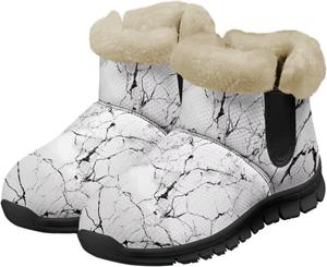 Женские зимние сапоги для снега водонепроницаемые уличные теплые ботинки на зиму модные ботильоны Spowatriy, White Marble