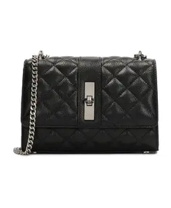 Небольшая сумка через плечо с декоративным стеганым узором. Kazar, черный