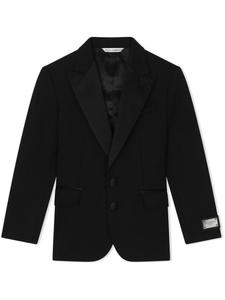 Dolce & Gabbana однобортный пиджак-смокинг с логотипом, черный